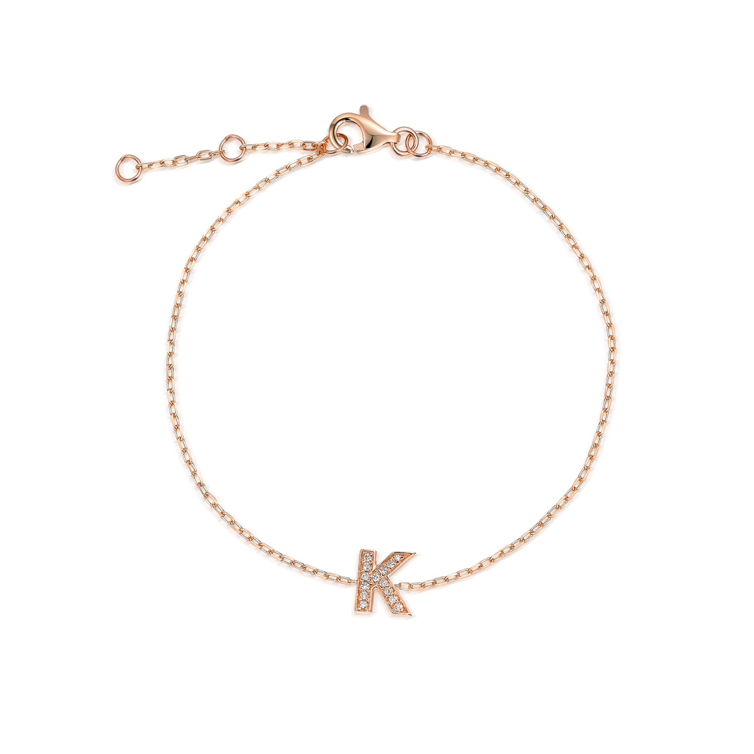 K Initial Chain Bracelet