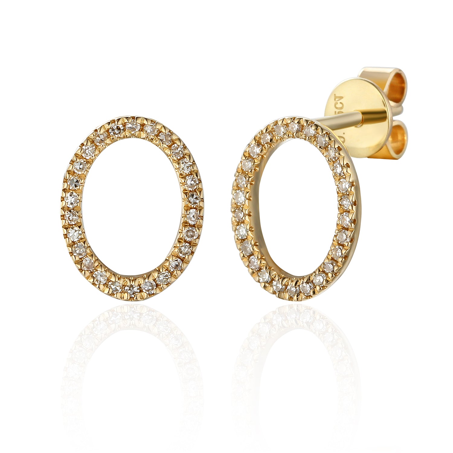 Open circle diamond stud on sale earrings