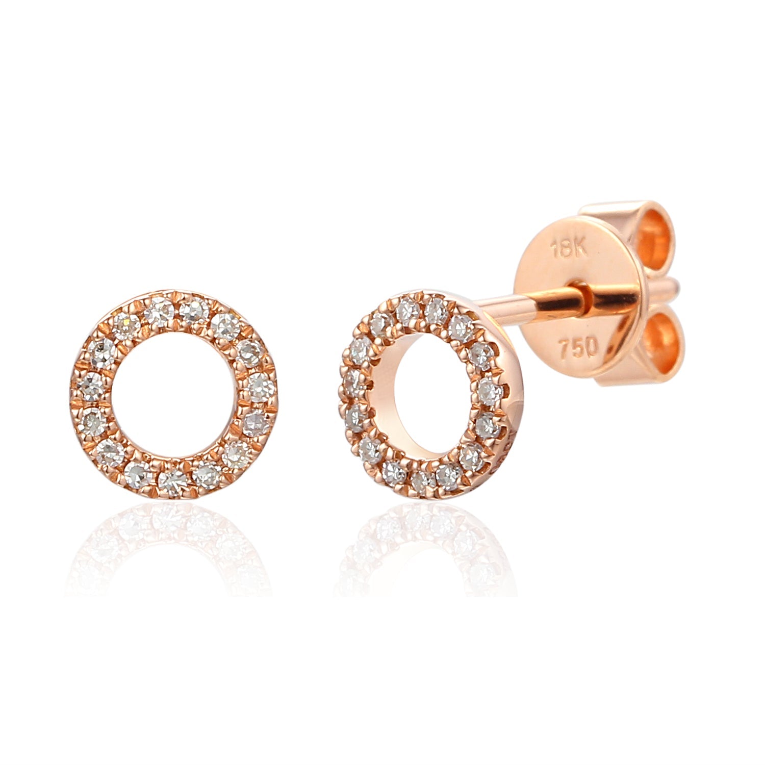 Open circle hot sale diamond earrings