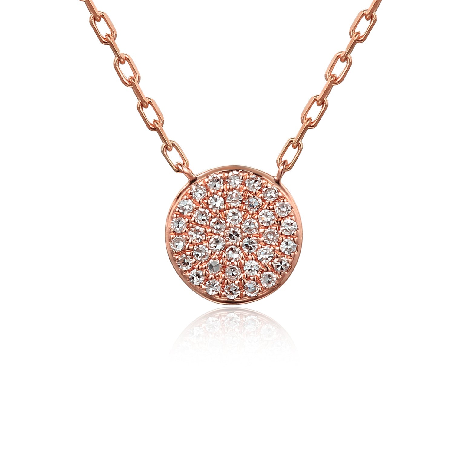 Diamond sales disk necklace