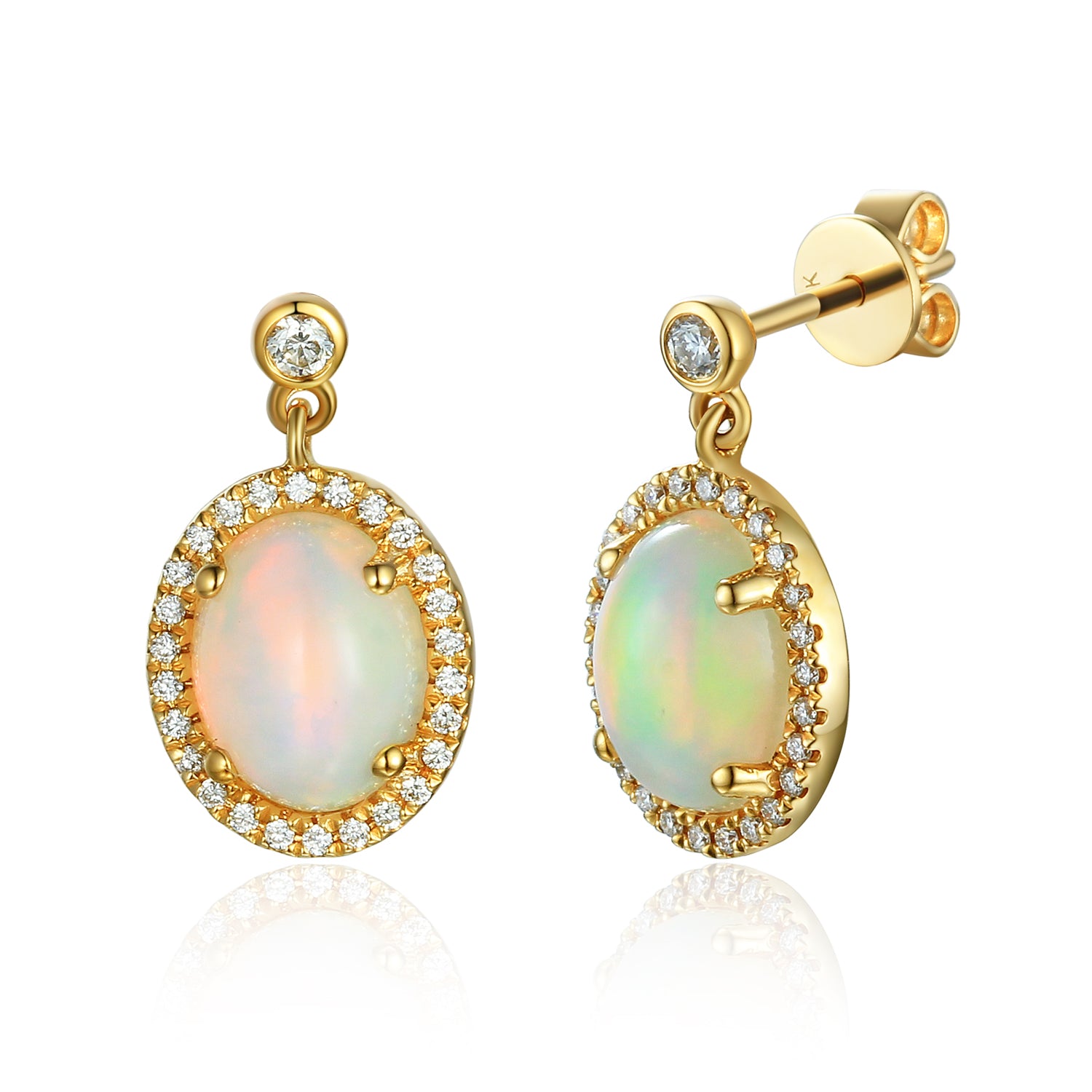 Oval hot sale opal earrings