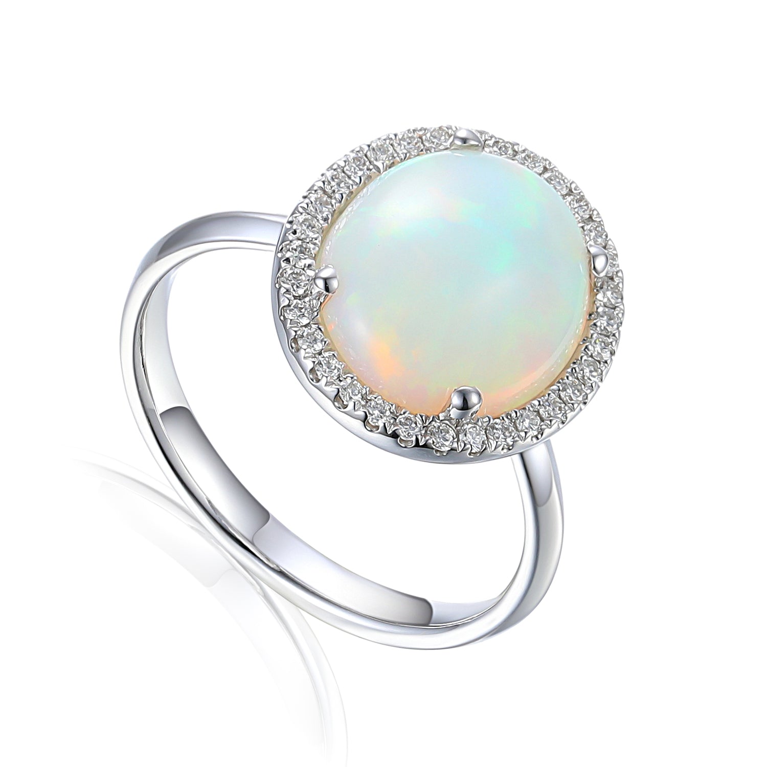 Opal ring with sale diamonds around it