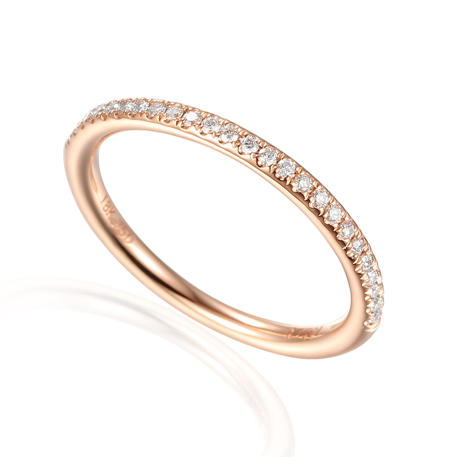 Gold Fine Diamond Domed Half Eternity Band