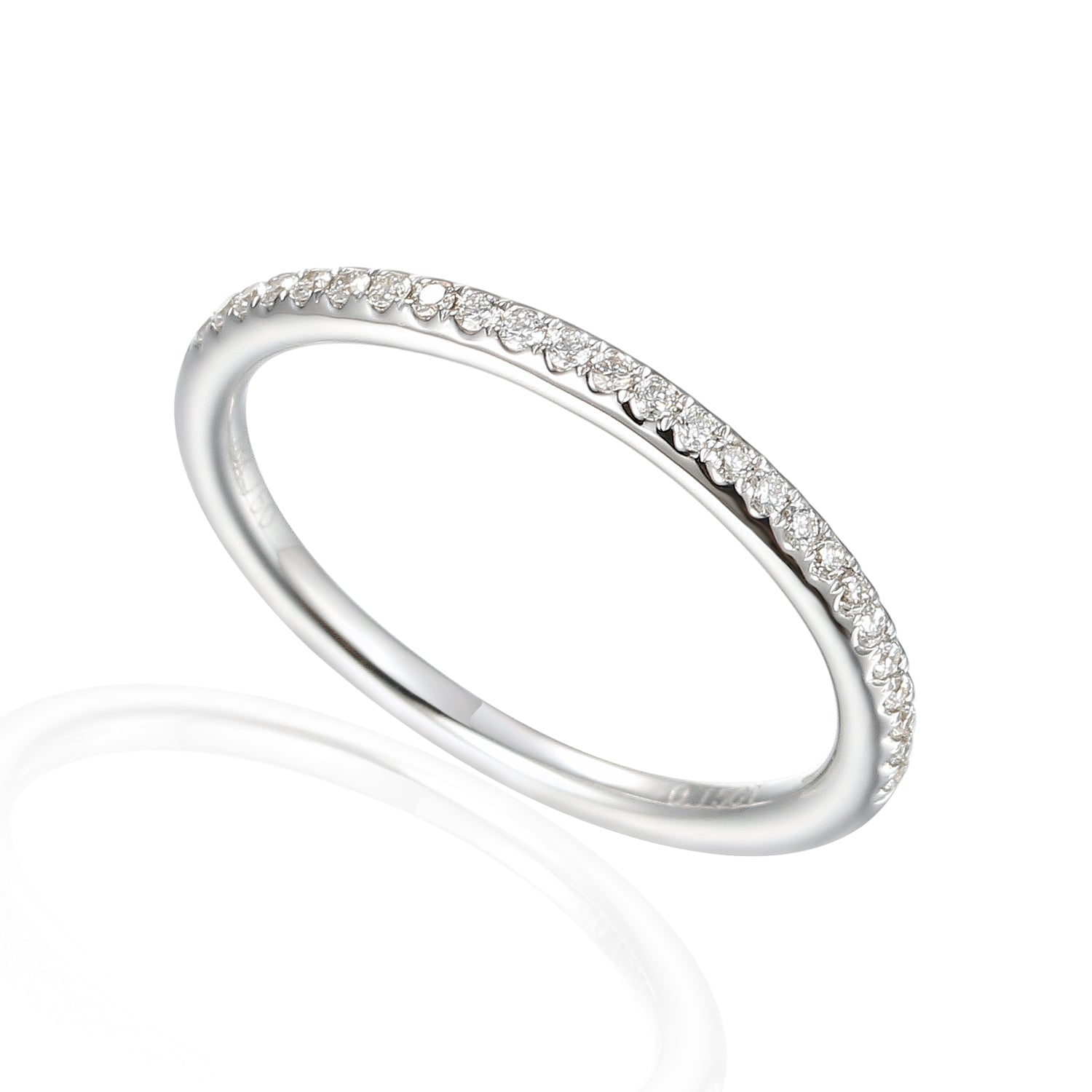 Gold Fine Diamond Domed Half Eternity Band