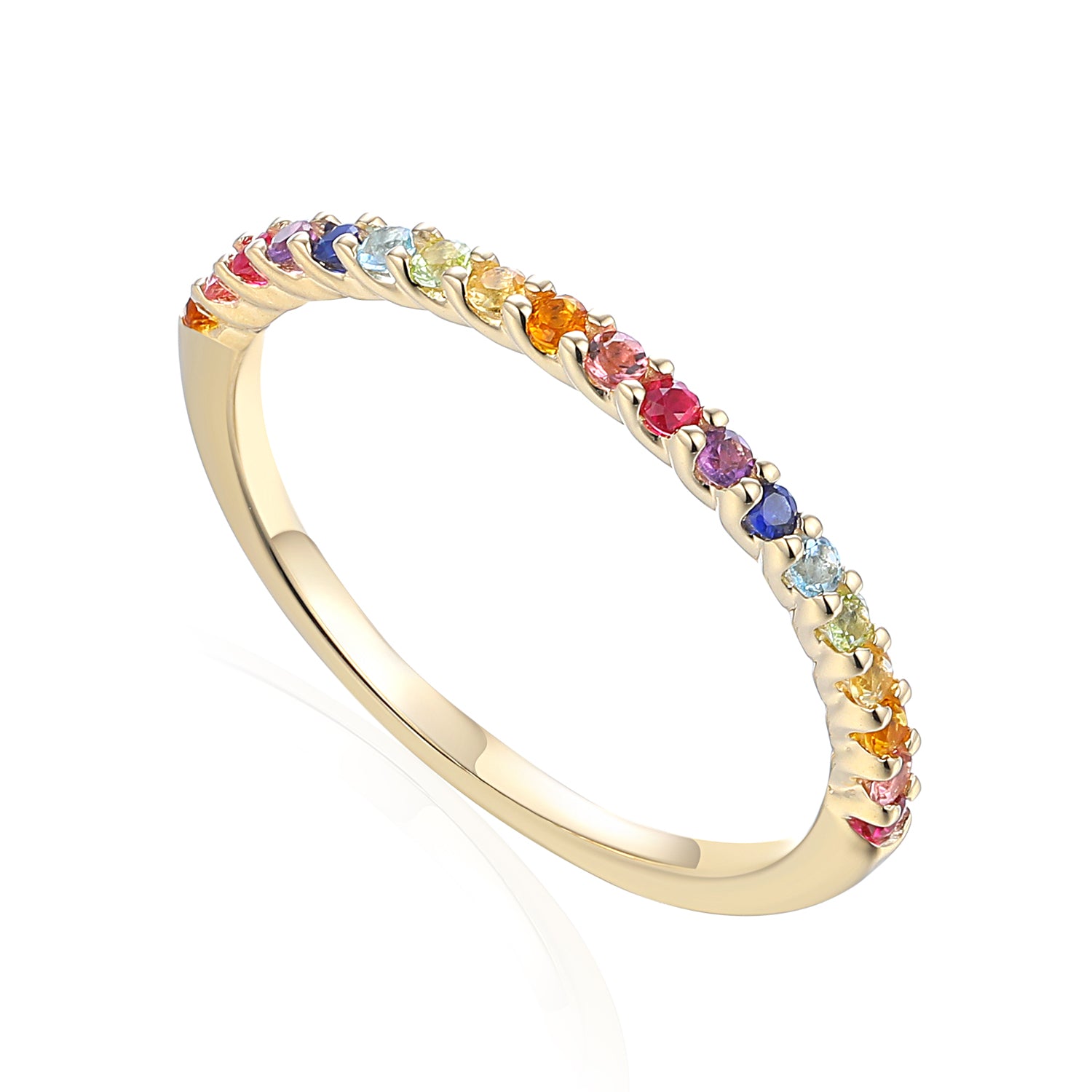 Fine Multicolour Gemstone Set Eternity Ring