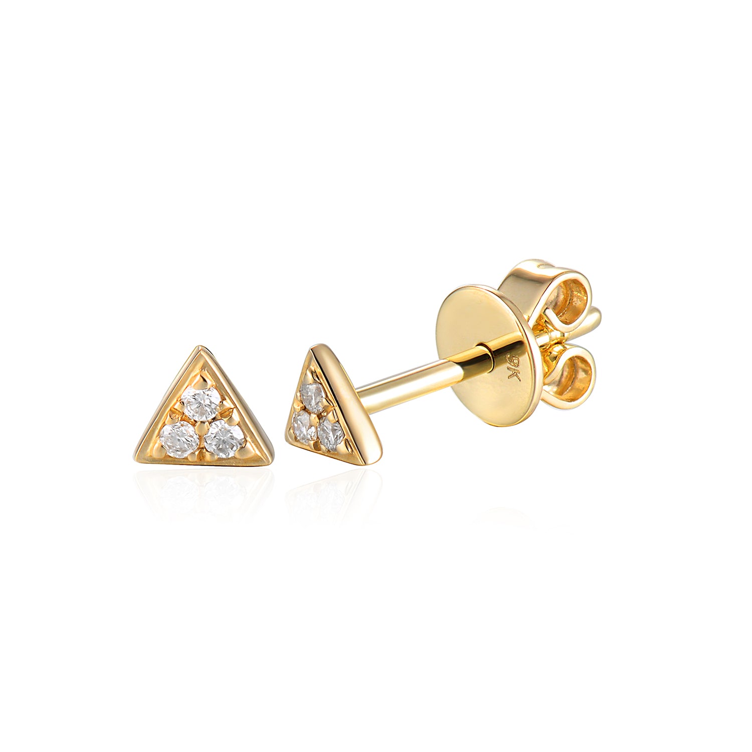 Diamond Pave Triangle Stud Earrings