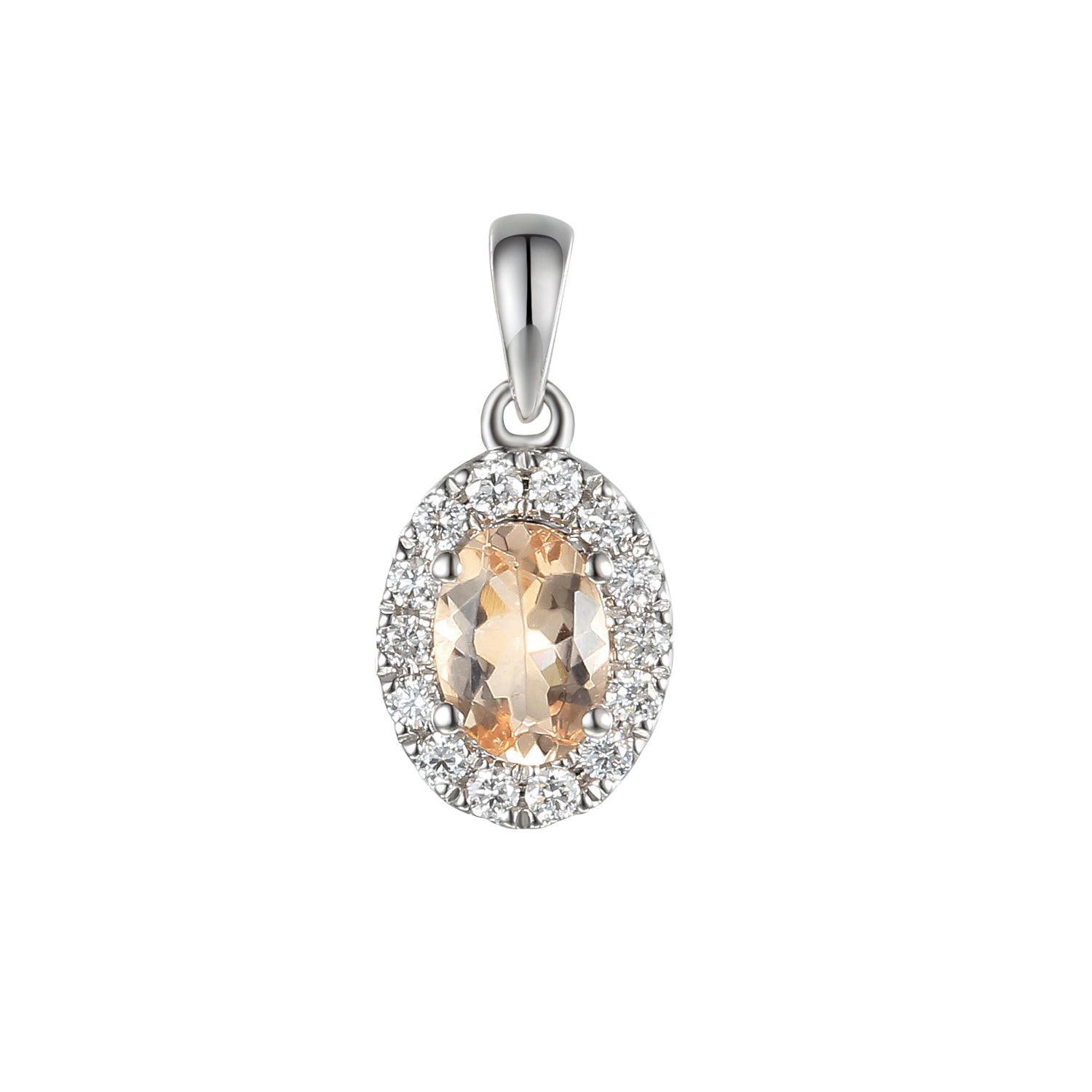 Oval 6x4mm Gemstone Cluster Pendant