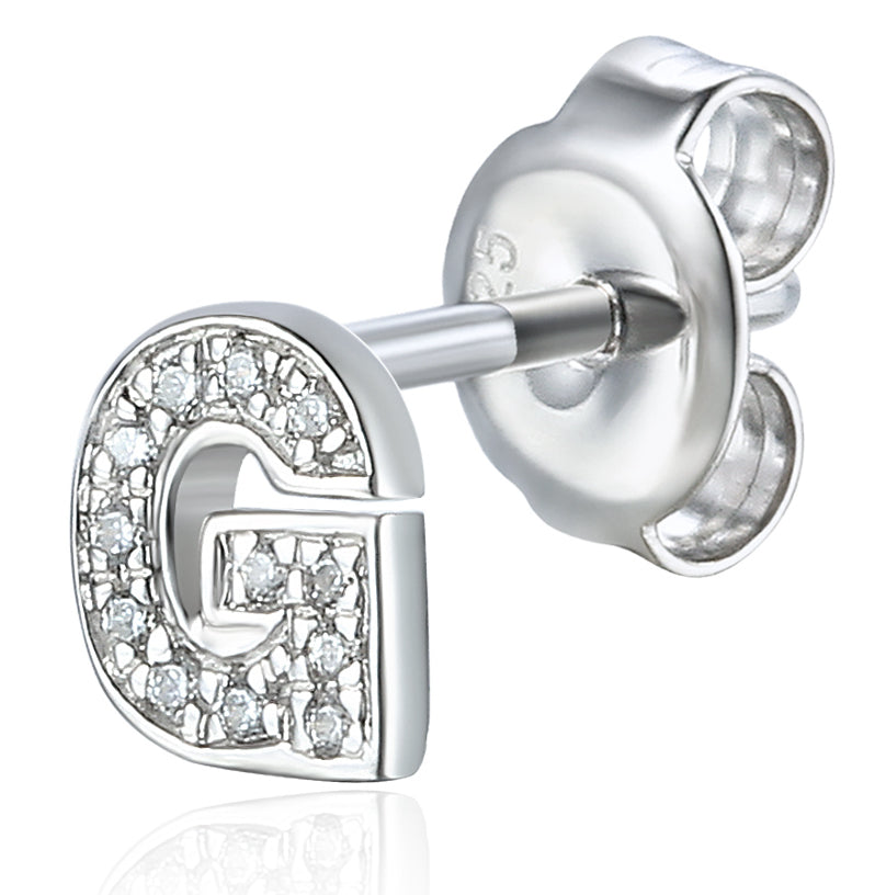 Diamond G Initial Single Stud – Ntinga Jewellery