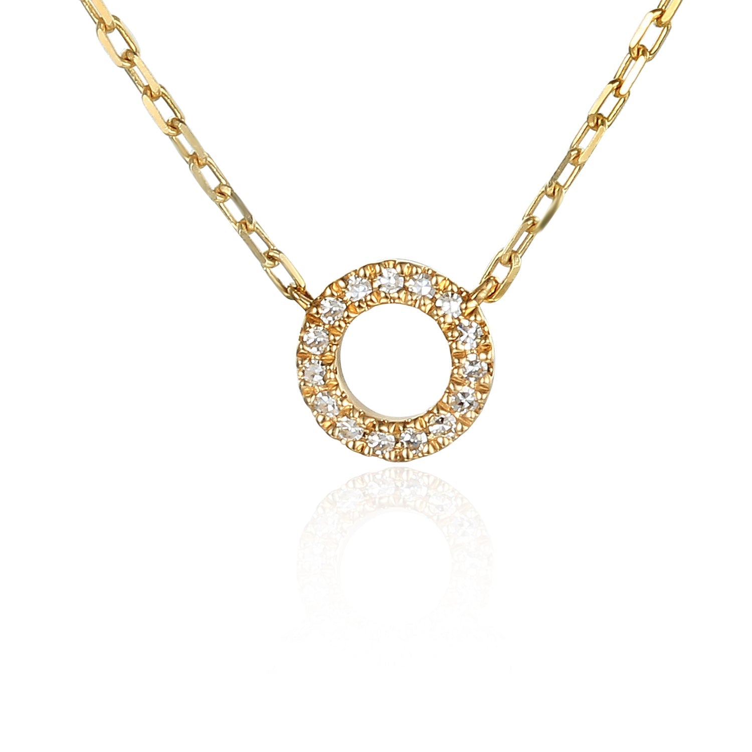 Open circle diamond on sale necklace